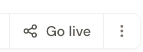 The Go live button in the board's title bar