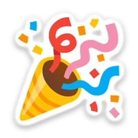 A party popper stamp